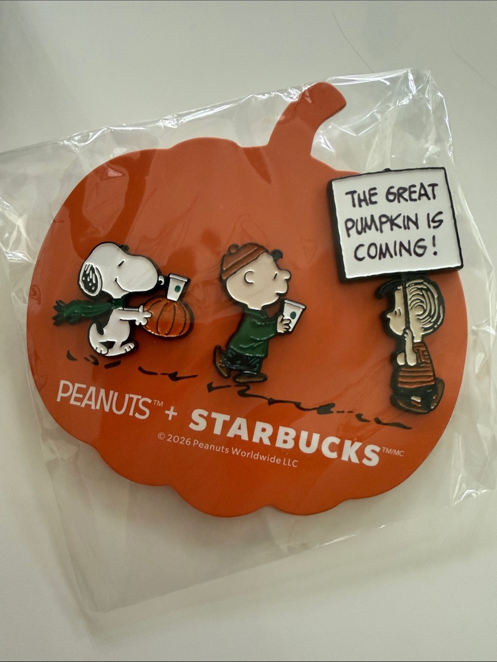 Starbucks Peanuts Pumpkin Orange Phone Grip featuring Snoopy & Friends